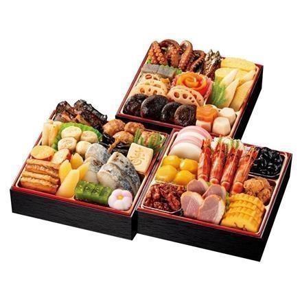 【早割10%OFF】J29. カネハツ 和風 三段重 彩鶴【12月31日お届け】