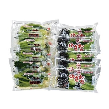 【長野】34P218：＜小県郡長和町＞竹内農産　野沢菜普通味、わさび風味　各５ケセット