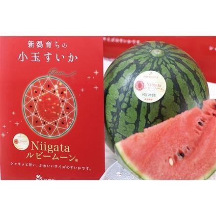 06A024：JA新潟かがやき　小玉すいか（Niigataルビームーン）秀２個箱（3Ｌサイズ）