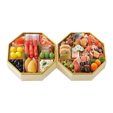 【早割10%OFF】J07. 名古屋八百彦本店　和風　二段重【12月31日お届け】