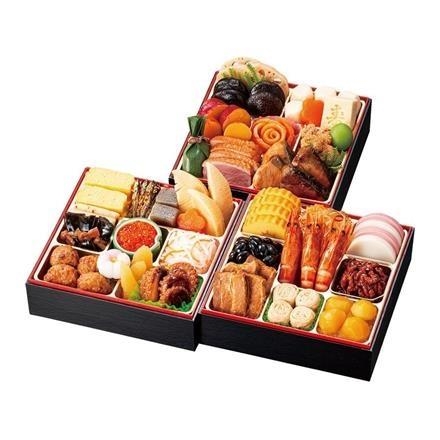 【早割10%OFF】J31. カネハツ　和風　三段重　彩鶴【12月31日お届け】