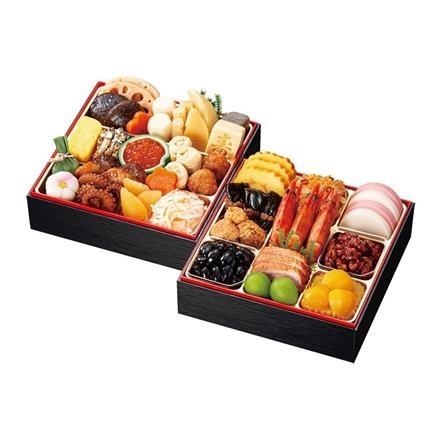 【早割10%OFF】J32. カネハツ　和風　二段重　初梅【12月31日お届け】
