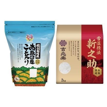 ネット割】03S005：吉兆楽×Hana-well特別栽培米南魚沼産こしひかり・新潟県産新之助セット