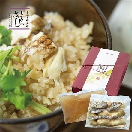 17P102：＜長岡市＞越後料亭　かも川本館　天然真鯛たきこみご飯の素2合3人分