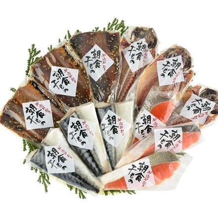 49P332:石川県・能登半島　朝食干物詰合せ4種12品