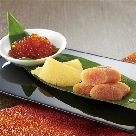 【ネット割】44T294：福さ屋　味楽セット(明太子・味付数の子・醤油いくら詰合せ)