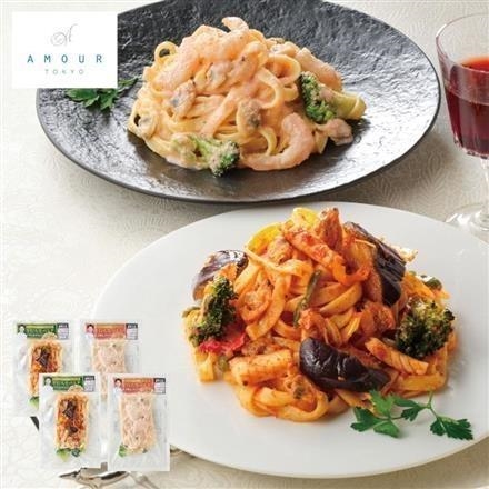 42K279：アムール　後藤シェフ監修　平打ち生パスタセット2種4個セット