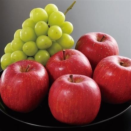 【長野】33T211：長野県産　サンふじ＆シャインマスカット【発送期間11月下旬～12月下旬】