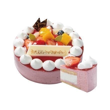 【パーティー】5993.ボンオーハシ　苺とホワイトチョコのムース　5号