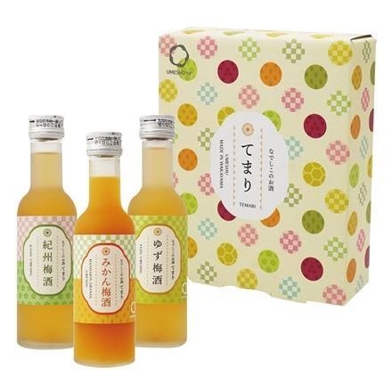 22.中野BC　なでしこのお酒「てまり」梅酒　３本セット（紀州梅・みかん・ゆず）　180ml×3本